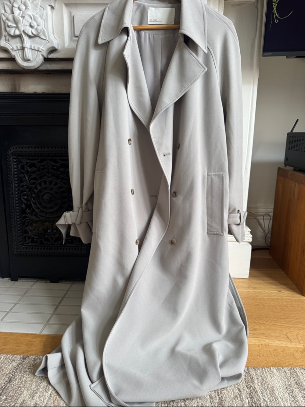 OAK + FORT Light Gray Minimalist Coat